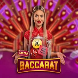 Mega Baccarat by Pragmatic Play, showcased at weiss-kaszino.com – game logo
