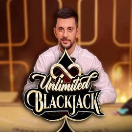 Unlimited Blackjack online game logo by Ezugi on weiss-kaszino.com